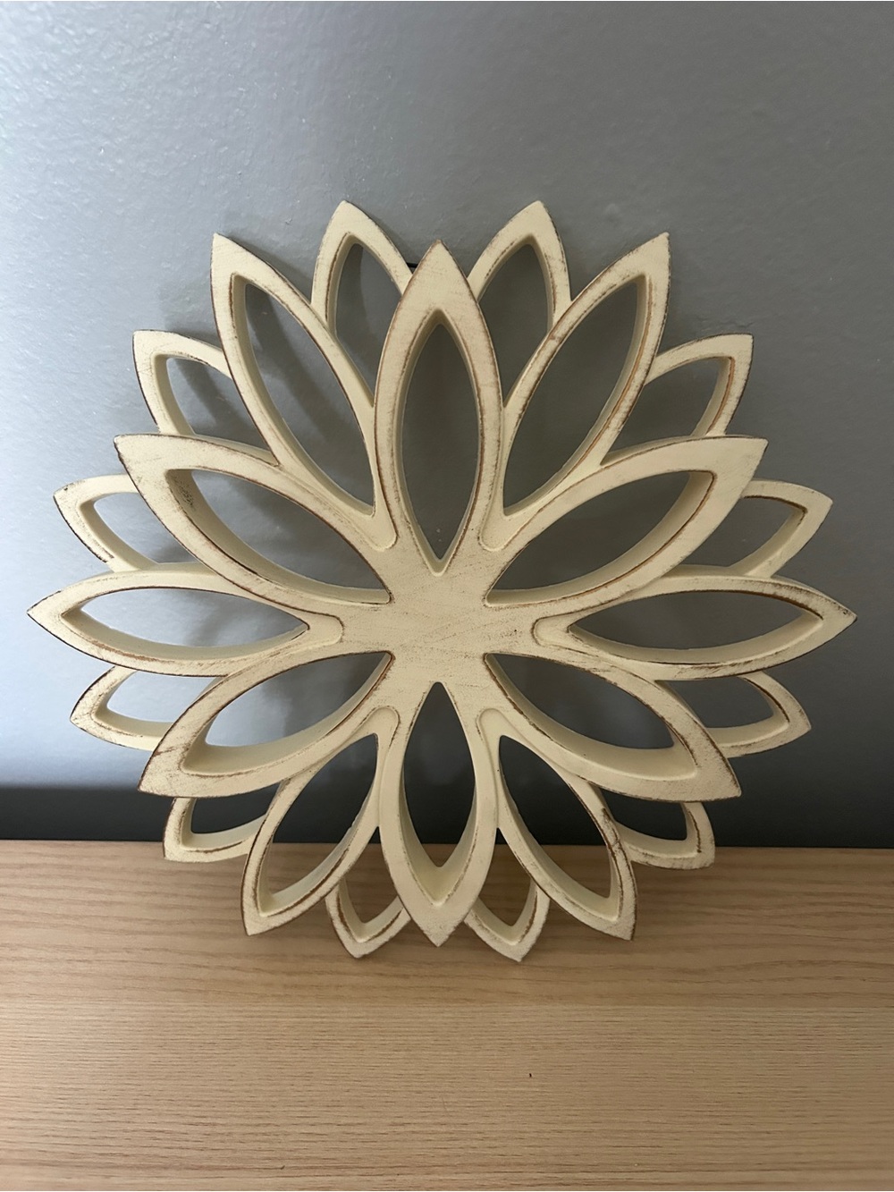 Neutral Cream Floral Cutout Wall Decor